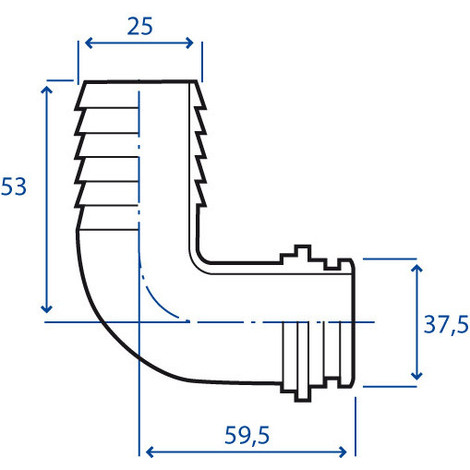 RACCORDO CURVO D25 X GIR.G1